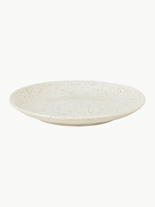 Handgemachte Frühstücksteller Nordic Vanilla, 4 Stück