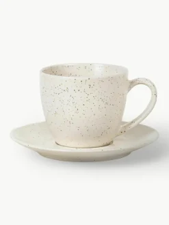 Handgemachte Kaffeetasse Nordic Vanilla mit Untertasse
