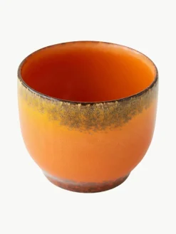 Handgemachte Keramik-Kaffeebecher 70's, 4 Stück