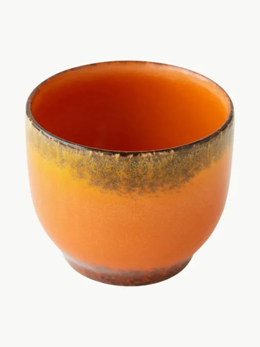Handgemachte Keramik-Kaffeebecher 70's, 4 Stück