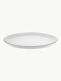 Handgemachte Porzellan-Speiseteller Salt, 4 Stück