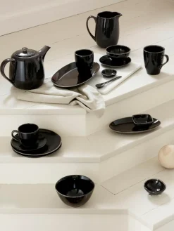 Handgemachte Schälchen Nordic Coal, 4 Stück