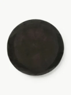 Handgemachte Speiseteller Nordic Coal, 4 Stück