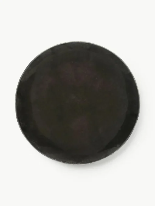 Handgemachte Speiseteller Nordic Coal, 4 Stück