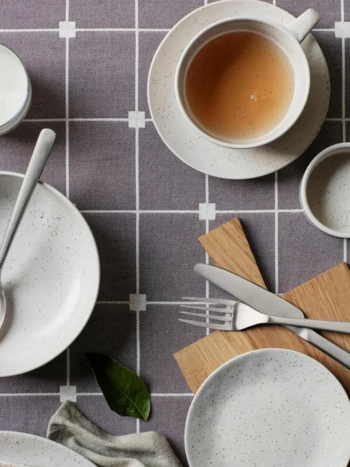Handgemachte Teetasse Nordic Vanilla mit Untertasse