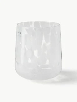 Handgemachte Wassergläser Oakley mit Tupfen-Muster, 4 Stück
