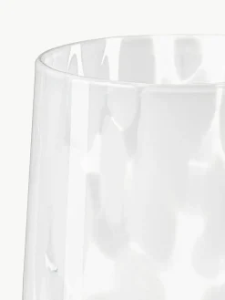Handgemachte Wassergläser Oakley mit Tupfen-Muster, 4 Stück