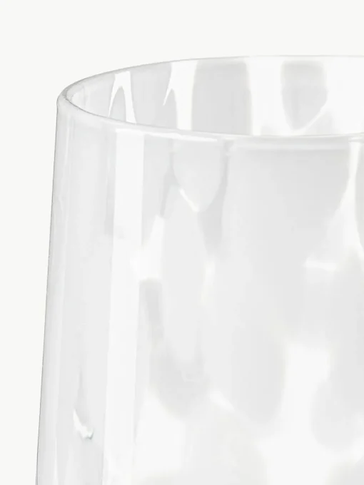 Handgemachte Wassergläser Oakley mit Tupfen-Muster, 4 Stück