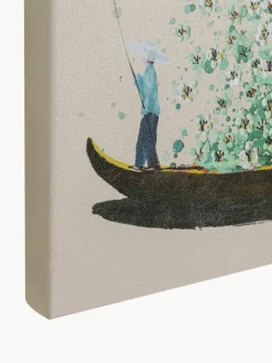 Handgemalter Leinwanddruck Flower Boat