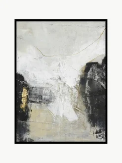 Handgemaltes Leinwandbild White Noir mit Holzrahmen