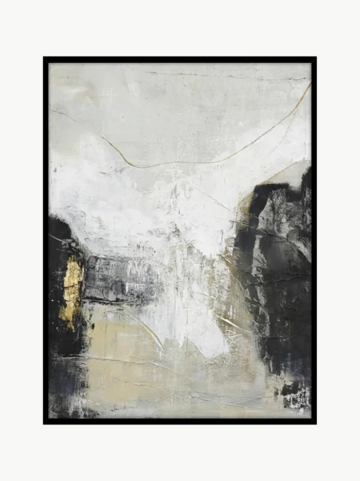 Handgemaltes Leinwandbild White Noir mit Holzrahmen