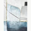 Handgemaltes Leinwandbild Golden Blue II