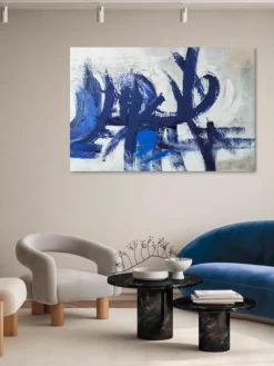 Handgemaltes Leinwandbild Blue Stroke