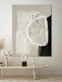Handgemaltes Leinwandbild White Stone
