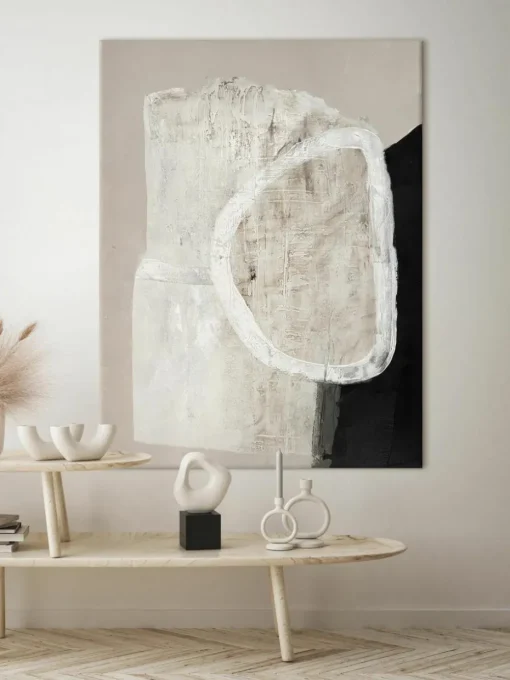 Handgemaltes Leinwandbild White Stone