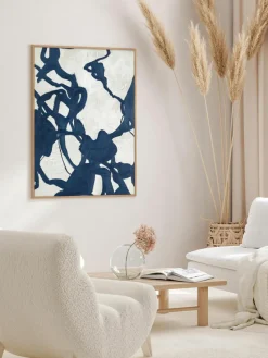 Handgemaltes Leinwandbild Blueplay mit Holzrahmen