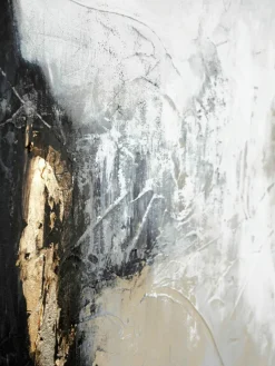 Handgemaltes Leinwandbild White Noir mit Holzrahmen