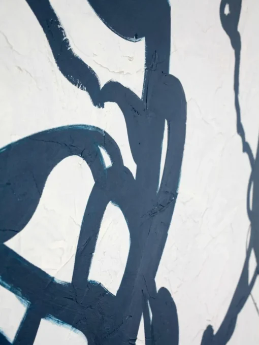 Handgemaltes Leinwandbild Blueplay mit Holzrahmen