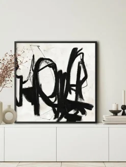 Handgemaltes Leinwandbild Playblack mit Holzrahmen