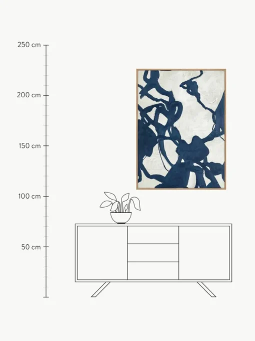 Handgemaltes Leinwandbild Blueplay mit Holzrahmen