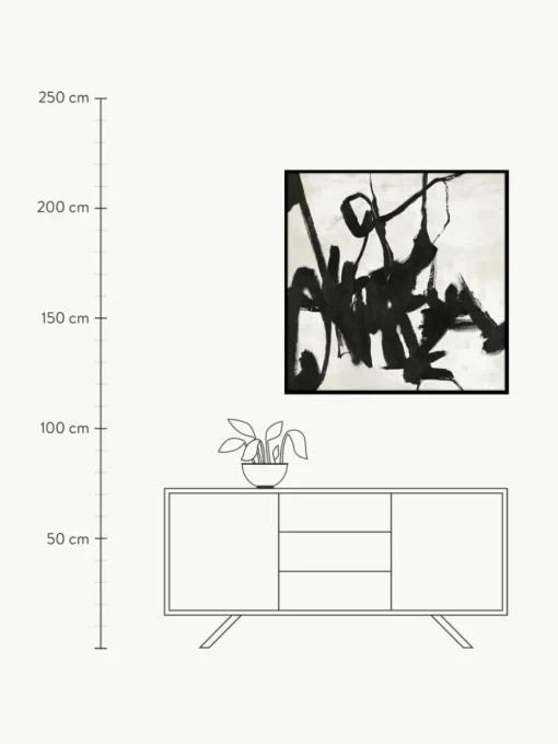 Handgemaltes Leinwandbild Playblack mit Holzrahmen