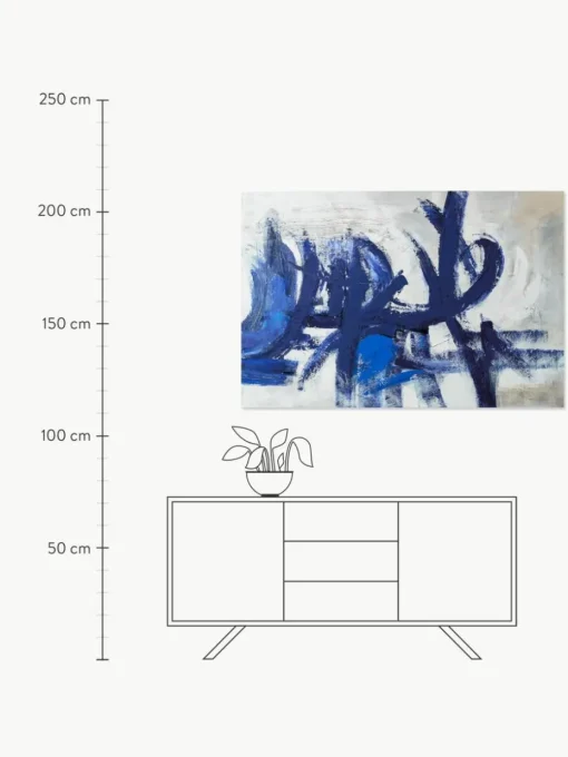 Handgemaltes Leinwandbild Blue Stroke