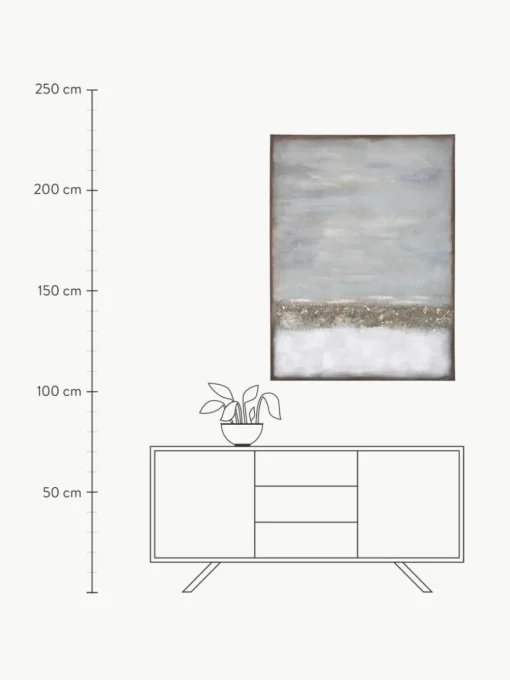 Handgemaltes Leinwandbild Abstract Horizon mit Holzrahmen