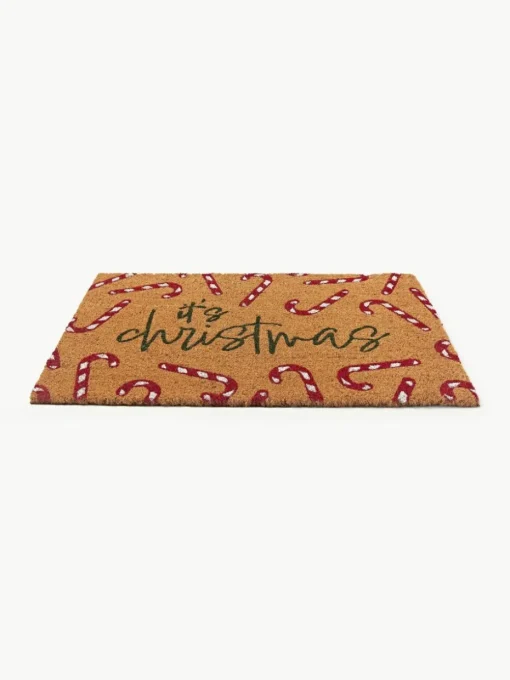 Handgetuftete Fußmatte Anuka mit Weihnachtsmuster