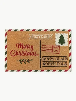 Handgetuftete Fußmatte Yarrow mit Weihnachtsmuster