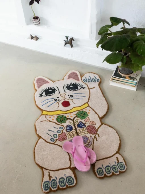 Handgetuftete Wollfußmatte Lucky