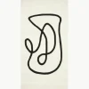 Handgetufteter Wollteppich Line mit One Line Zeichnung