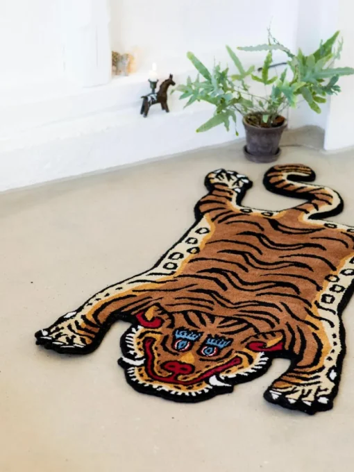 Handgetufteter Wollteppich Tiger