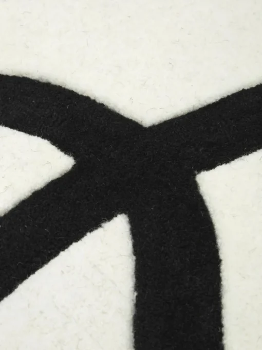 Handgetufteter Wollteppich Line mit One Line Zeichnung