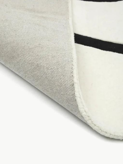 Handgetufteter Wollteppich Line mit One Line Zeichnung