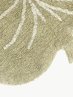 Handgewebter Kinderteppich Mini Monstera mit Hoch-Tief-Effekt, waschbar