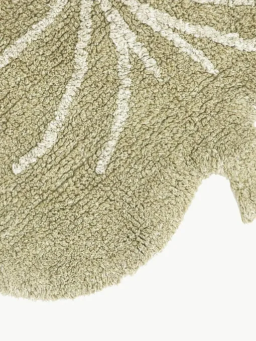 Handgewebter Kinderteppich Mini Monstera mit Hoch-Tief-Effekt, waschbar