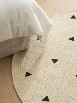 Handgewebter runder Kinderteppich Pippa aus Jute