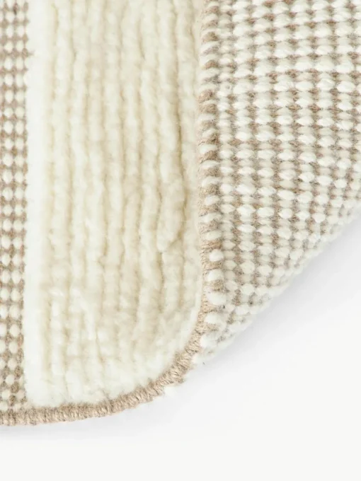 Handgewebter Teppich Laine mit Hoch-Tief-Muster und Fransen