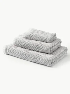 Handtuch-Set Jacqui mit Hoch-Tief-Muster, in verschiedenen Setgrößen