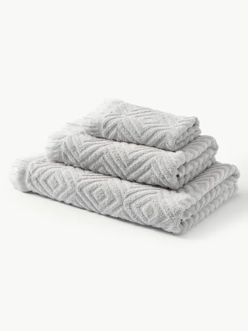 Handtuch-Set Jacqui mit Hoch-Tief-Muster, in verschiedenen Setgrößen