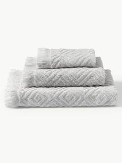Handtuch-Set Jacqui mit Hoch-Tief-Muster, in verschiedenen Setgrößen