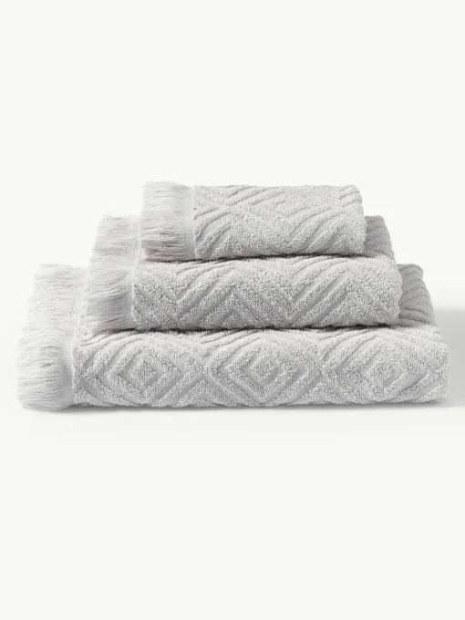 Handtuch-Set Jacqui mit Hoch-Tief-Muster, in verschiedenen Setgrößen