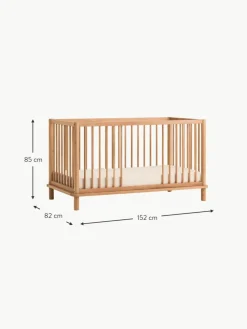 Höhenverstellbares Babybett Latitude aus Eichenholz, 70 x 140 cm