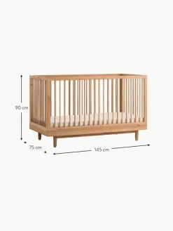Höhenverstellbares Babybett Pure aus Eichenholz, 70 x 140 cm
