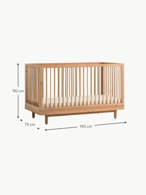 Höhenverstellbares Babybett Pure aus Eichenholz, 70 x 140 cm