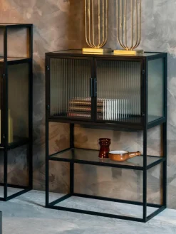 Highboard Boli mit Rillenglas