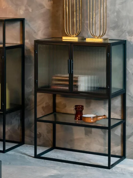 Highboard Boli mit Rillenglas