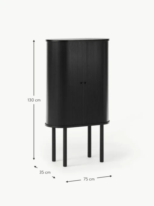 Highboard Calary mit geriffelter Front