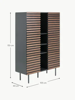 Highboard Kesia mit Walnussfurnier