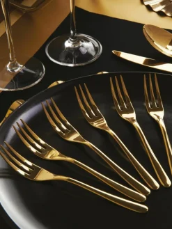 Hochglanzpolierte Kuchengabeln Taste, 6 Stück
